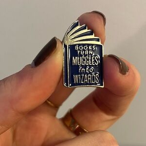 Blue and Silver Harry Potter Book Pin